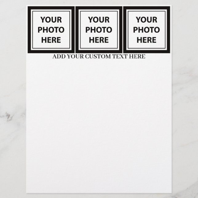 Papel Timbrado Carregar 3 Fotos e Adicionar Texto - Personalizar  (Frente)