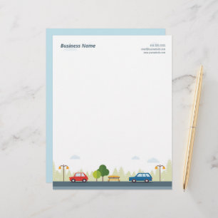 Papel Timbrado Carros estacionados em uma cartola