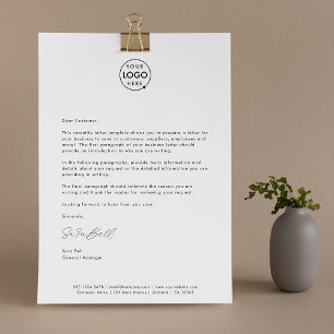 Papel Timbrado Carta Comercial Cabeçalho com Logotipo Assinado