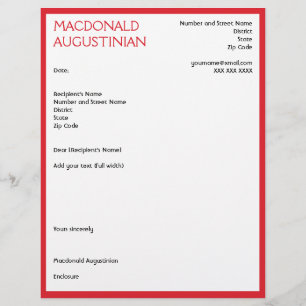Papel Timbrado CARTA DE APRESENTAÇÃO DE CURRÍCULO MODERNA Persona