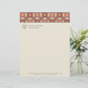 Papel Timbrado Carta de Design de Interiores em Mosaico Terroso M