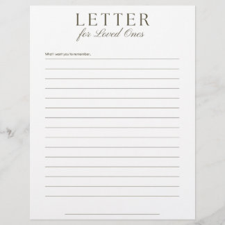 Papel Timbrado Carta de Fim de Vida para Entes Queridos