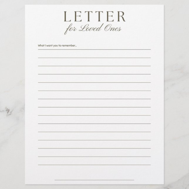 Papel Timbrado Carta de Fim de Vida para Entes Queridos (Frente)
