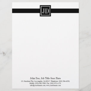 Papel Timbrado Cartão de visita de Correspondência Monograma Le