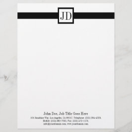 Papel Timbrado Cartão de visita de harmonização do monograma do