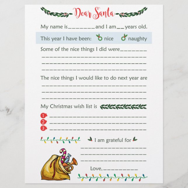 Papel Timbrado Cartas para o Papai Noel (Frente)