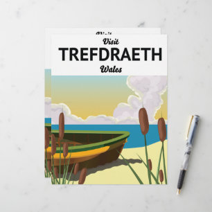 Papel Timbrado cartaz de viagem à beira-mar de Trefdraeth