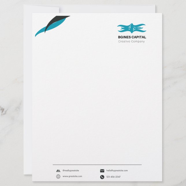 PAPEL TIMBRADO CARTEIRA DE NEGÓCIOS MINIMALISTA (Frente)