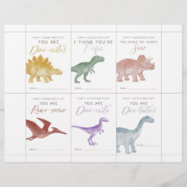 Papel Timbrado Cartões de Dia dos Namorados de Dinossauro para Cr