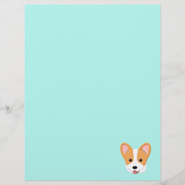 Papel Timbrado Cartoon Corgi (Frente)