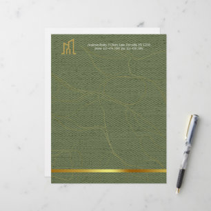 Papel Timbrado Casa de Ouro Moderna Imobiliária Olive Green Corre