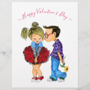 Papel Timbrado Casal Romântico bonito - Amor - Beijo Dia de os n