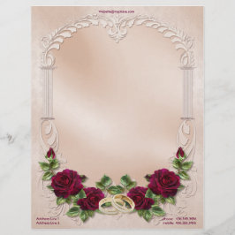 Papel Timbrado Casamento De Satin A Rosa - Personalizar