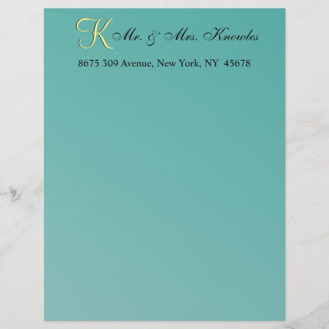 Papel Timbrado Casamento Fab Teal Green (Frente)