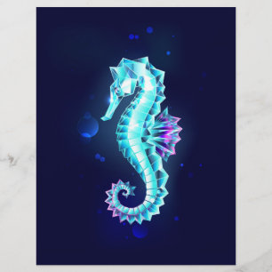 Papel Timbrado Cavalo de Gelo Cristal em Fundo Azul