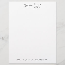 Papel Timbrado Cavalo elegante a preto