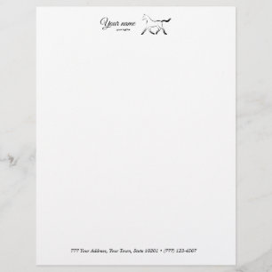 Papel Timbrado Cavalo elegante a preto