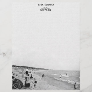 Papel Timbrado Cena de Praia do Lago Michigan, de 1940