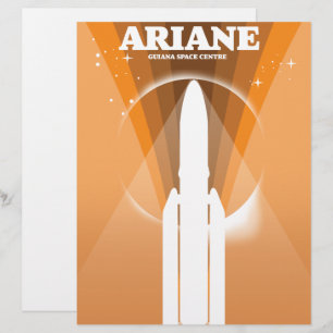 Papel Timbrado centro espacial de arte Ariane Guiana
