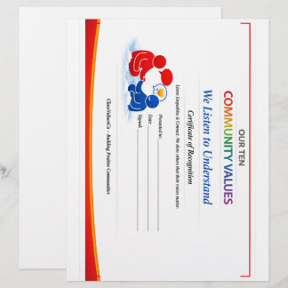 Papel Timbrado Certificado de Estação de Escuta de Valor Papelari