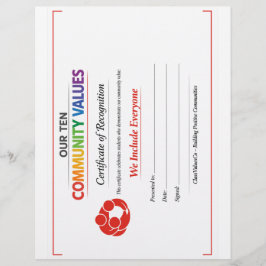 Papel Timbrado Certificado de Prêmio de Inclusão de Valor