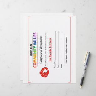 Papel Timbrado Certificado de Prêmio de Inclusão de Valor