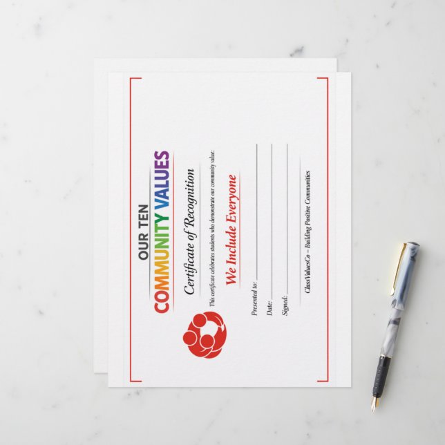Papel Timbrado Certificado de Prêmio de Inclusão de Valor (Frente/Verso In Situ)
