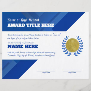 Papel Timbrado Certificado de Prêmio de Reconhecimento de ESPORT