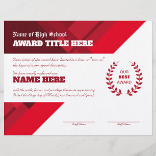 Papel Timbrado Certificado de Prêmio de Reconhecimento ESPORTE R
