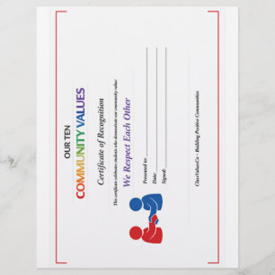 Papel Timbrado Certificado de Respeito Mútuo Cabeçalho