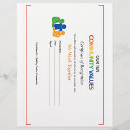 Papel Timbrado Certificado de Valor de Trabalho em Equipe
