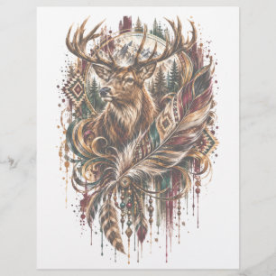 Papel Timbrado Cervo Boho, Sonhando com Cervo