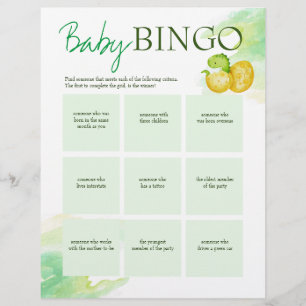Papel Timbrado Chá de fraldas personalizado do jogo baby bingo do