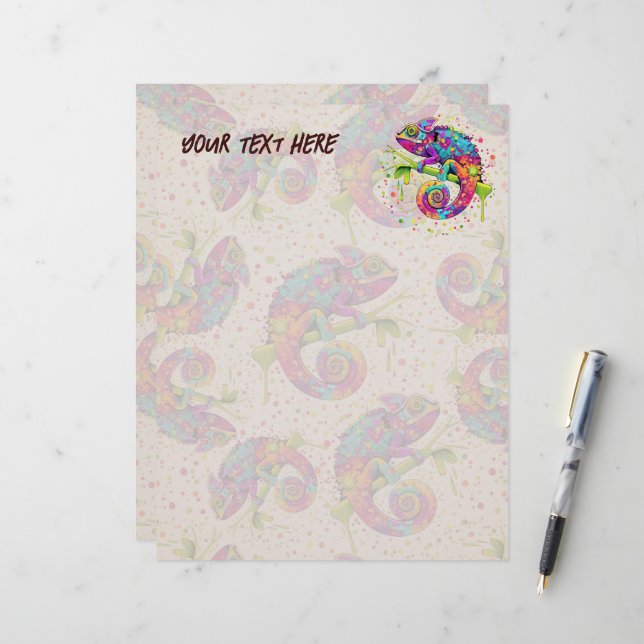 Papel Timbrado Chameleon Paint mantém estilo aquarela (Frente/Verso In Situ)