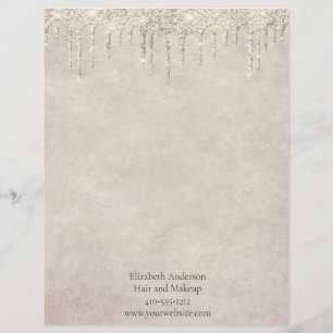 Papel Timbrado Champagne Brilhante com Brilho Glamour Moderno e S