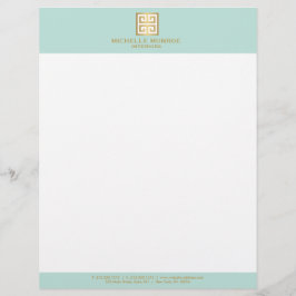 Papel Timbrado Chave grega Dourada Elegante no Designer de Casa I