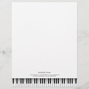 Papel Timbrado Chaves brancas e pretas para piano simples