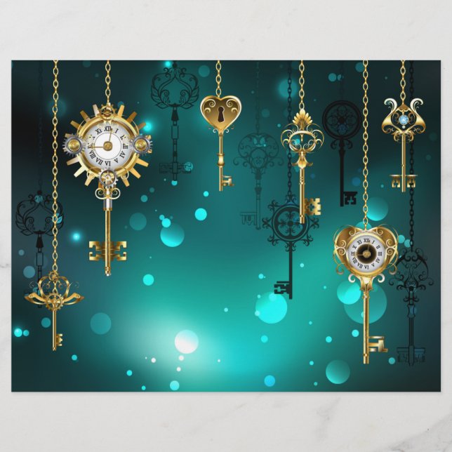 Papel Timbrado Chaves de Esqueleto Anticas em Fundo Verde (Frente)