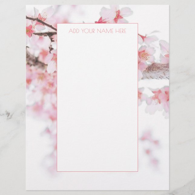 PAPEL TIMBRADO CHERRY BLOSSOM LETTERHEAD (Frente)