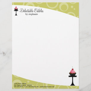 Papel Timbrado Cherry Cupcake Bakery - Cabeçalho Comercial