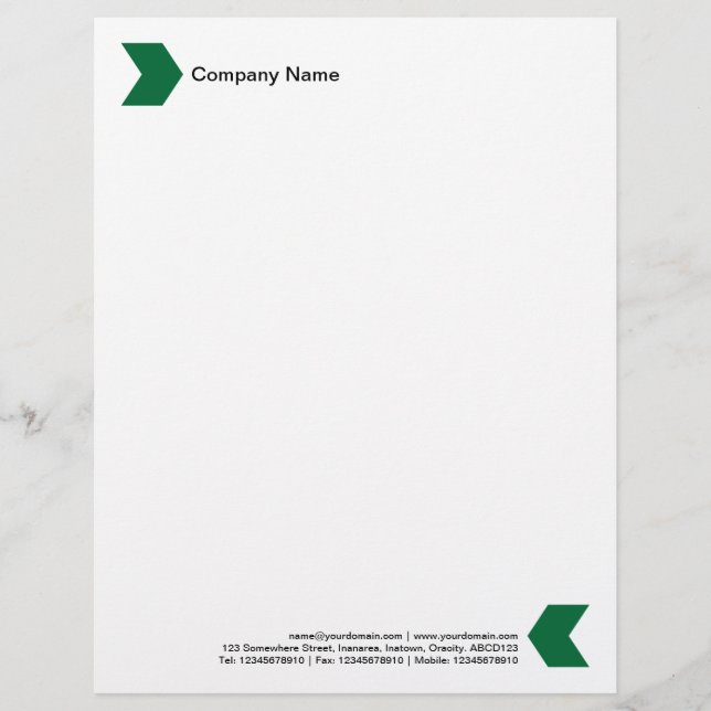 Papel Timbrado Chevron - Forest Green (Frente)