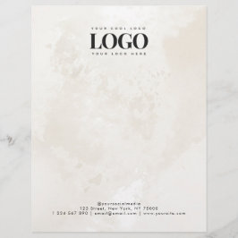 Papel Timbrado Chic Cream Marble Seu Logotipo De Negócios Persona