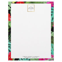 Chic Tropical Impressão Watercolor Designer Preto