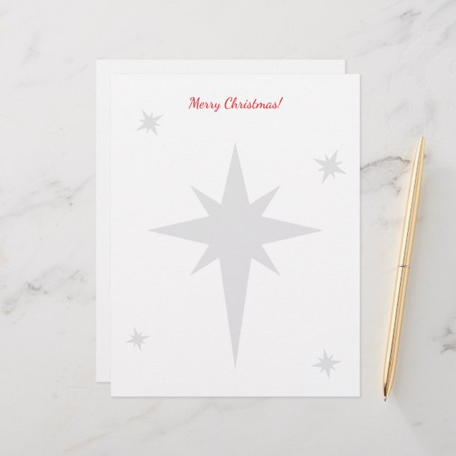 Papel Timbrado Christmas letterhead with star of Bethlehem (Frente/Verso In Situ)