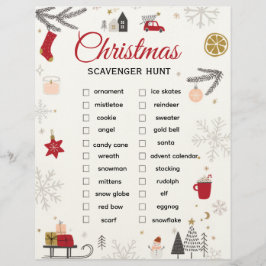 Papel Timbrado Christmas Scavenger Hunt Checklist Art