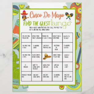 Papel Timbrado Cinco De Mayo Encontram O Jogo De Bingo Convidado