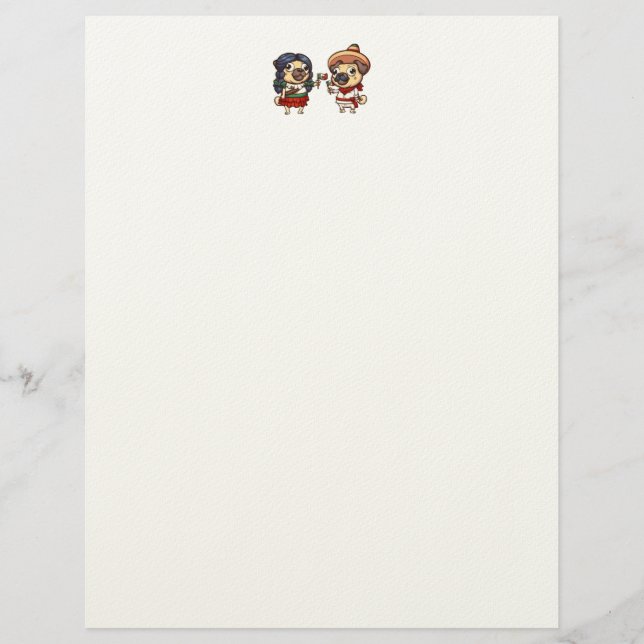 Papel Timbrado Cinco De Mayo Pugs Letterhead (Frente)