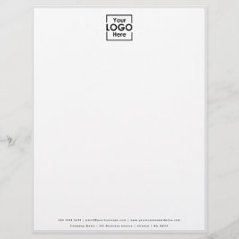 Papel Timbrado Cinza branca do logotipo personalizado de negócios