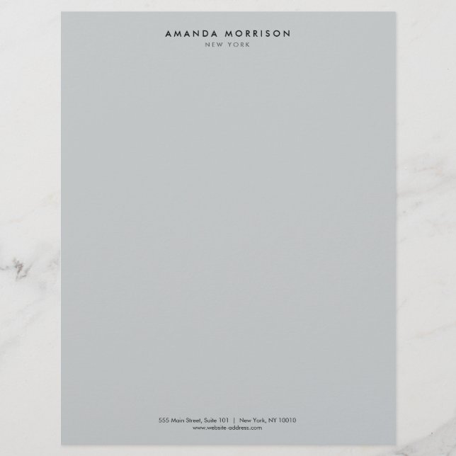 Papel Timbrado Cinza de luxo minimalista (Frente)