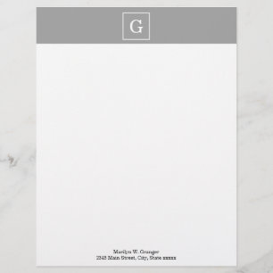 Papel Timbrado Cinza Escura Branco com estrutura inicial Monogram
